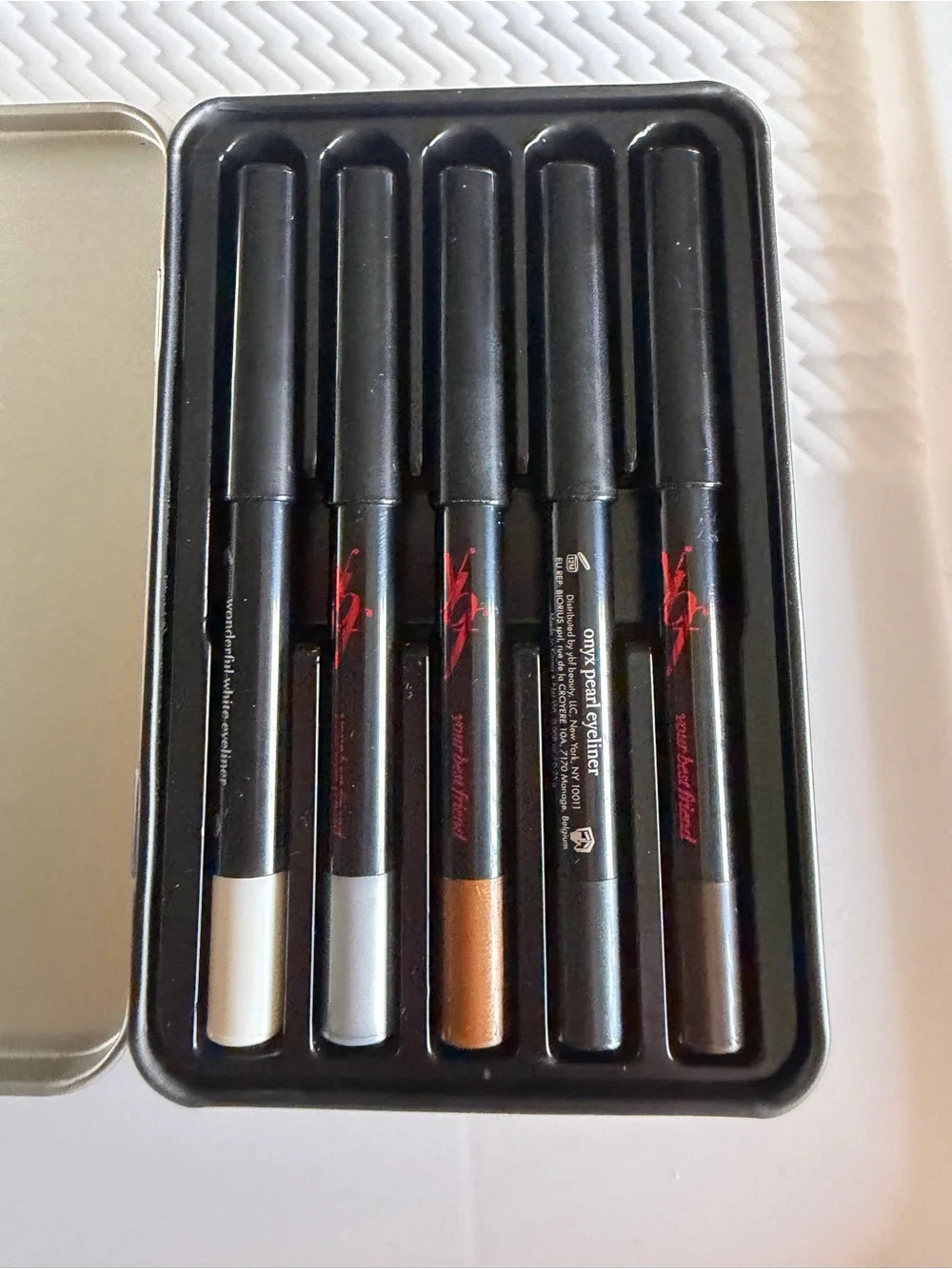 YBF Eyeliner Pencil Set with Silver, White, Bronze, Black, & Brown